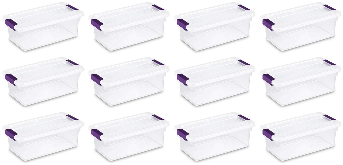 Sterilite 6 Qt ClearView latch box base, clear for quick content visibility