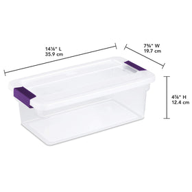 Sterilite 6 Qt ClearView latch box with colorful latches for secure closure