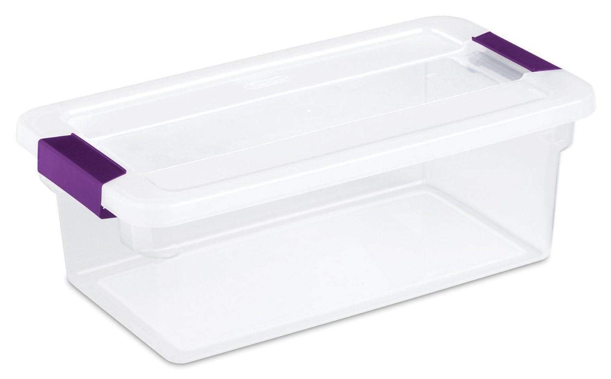 Sterilite 6 Qt ClearView latch box lid closeup, showing secure latch