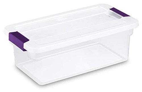 Sterilite 6 Qt ClearView latch stackable design for space saving organization
