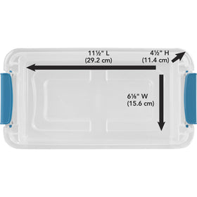 Sterilite 6 Qt latching box ideal for shoes storage.