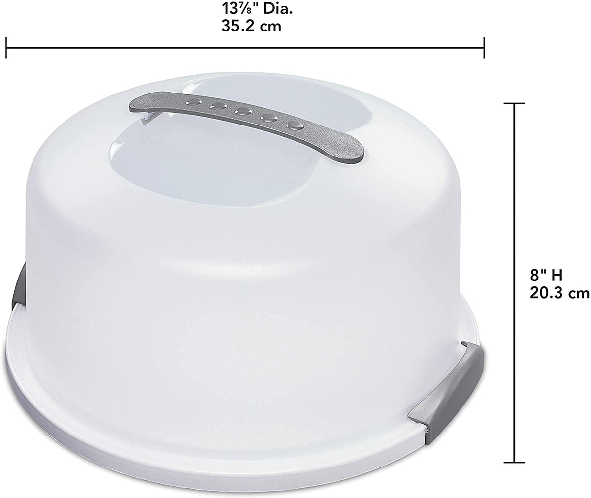 Sterilite cake server white lid with locks for secure transport