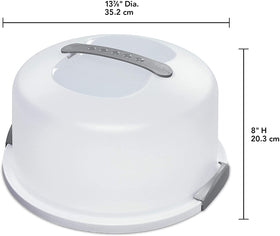 Sterilite cake server white lid with locks for secure transport