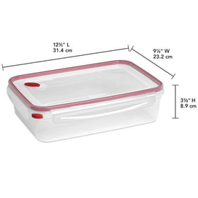 Sterilite rocket red trim lid providing a secure seal and quick access.