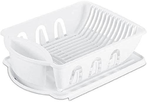 Sterilite sink dish rack highlights oversized flatware holders for organized drying