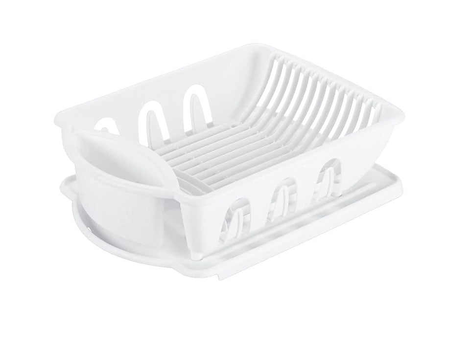 Sterilite sink dish rack drainer with detachable drainboard for efficient air drying