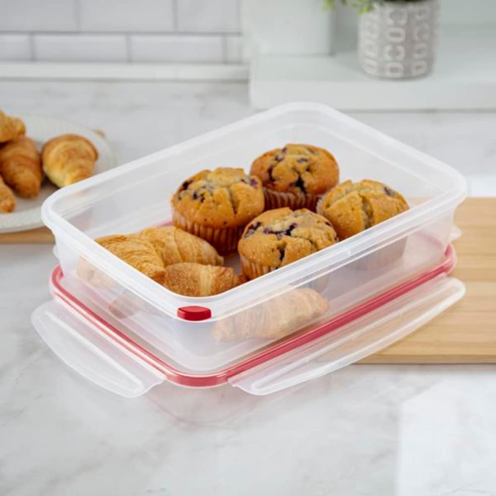 Sterilite stackable rectangular design saves fridge and pantry space.