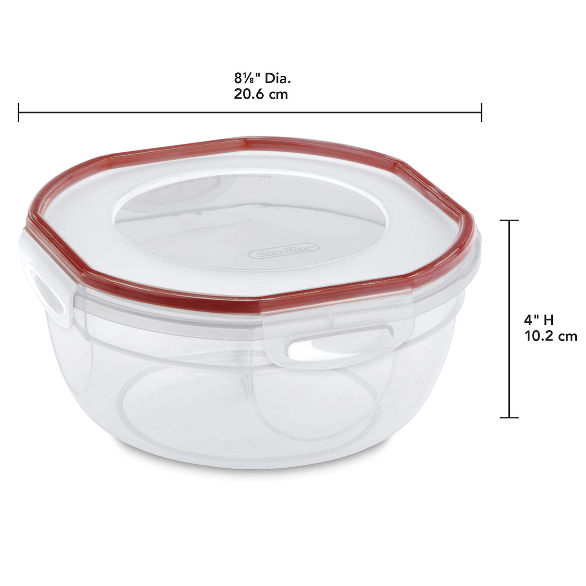 Sterilite Ultra-Seal gasket provides airtight, leak-free seal for on-the-go meals.