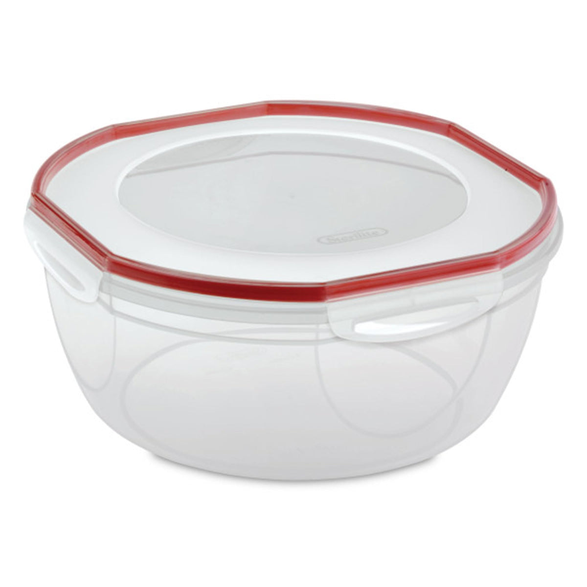 Sterilite Ultra-Seal 8.1 Qt bowl lid with four latches keeps contents secure