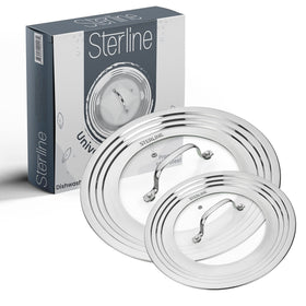 Sterline universal lid on small pot with clear glass for quick monitoring.