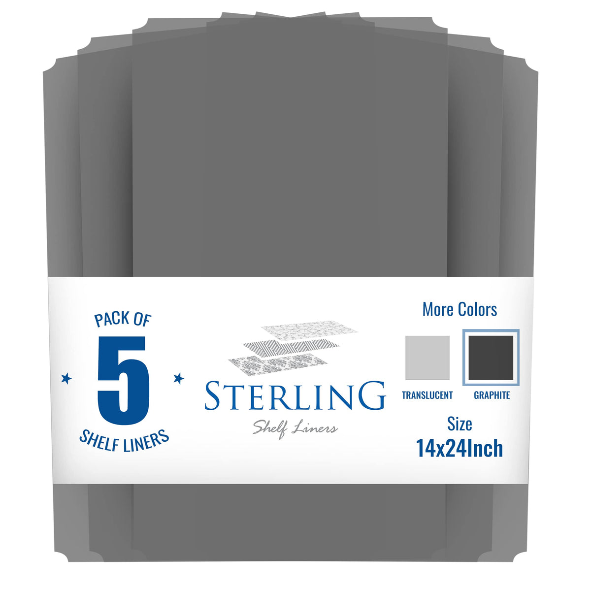 Sterling Shelf Liners flat-packed design keeps shelves flat