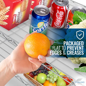 Sterling 14x36 liner protects items from dust and spills on pantry shelves.