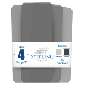 Sterling Shelf Liners graphite 14x36 flat pack keeps shelves flat and neat.