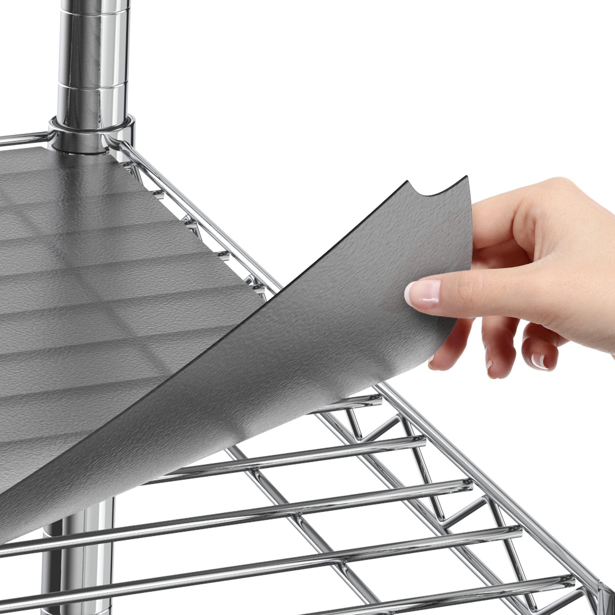 Sterling Shelf Liners Graphite 14x36 front view showing sturdy, precise fit.