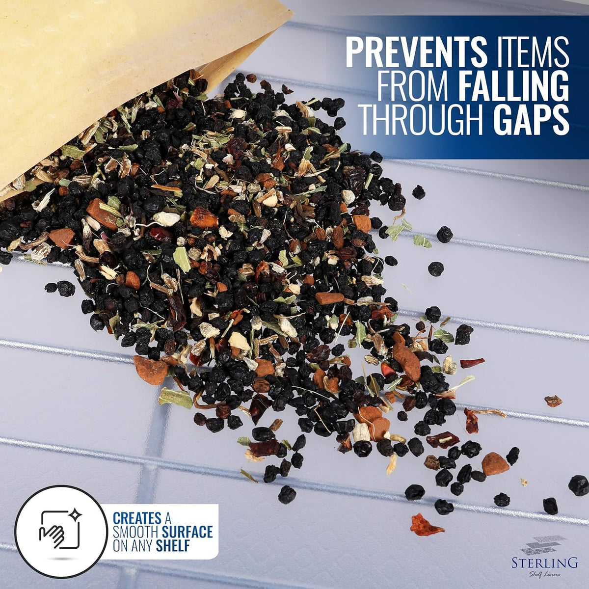 Sterling Shelf Liners Graphite easy-to-clean surface, quick maintenance