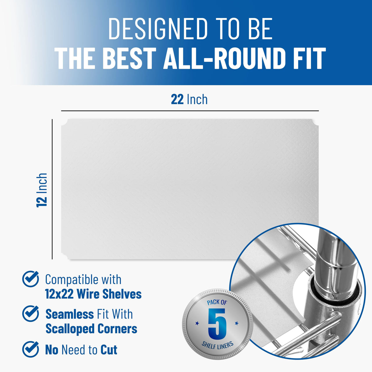 Sterling Shelf Liners Graphite flat-pack design enables easy installation