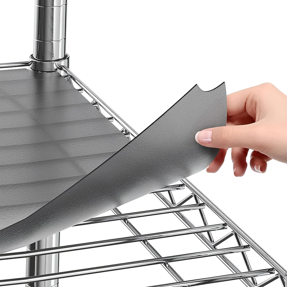 Sterling Shelf Liners graphite packaging showcases premium quality for 14x30 wire shelves.