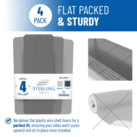 Sterling Shelf Liners graphite waterproof layer protects against leaks.