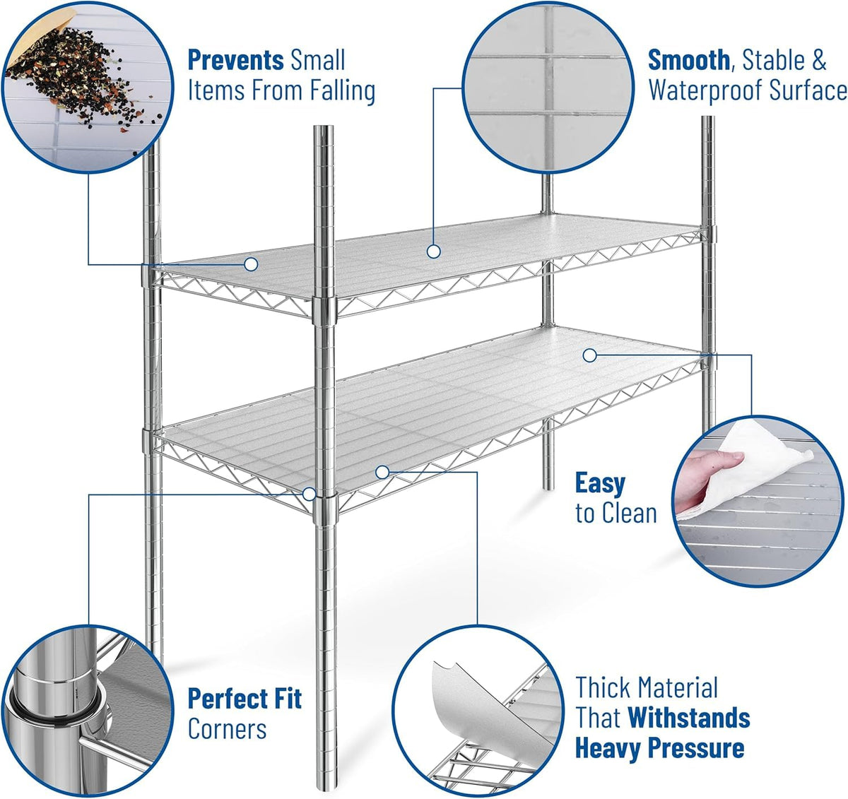 Sterling Shelf Liners in semi-translucent colors match pantry decor and lighting.