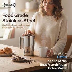 SterlingPro mirror-polished finish adds kitchen style while durable steel handles daily use.