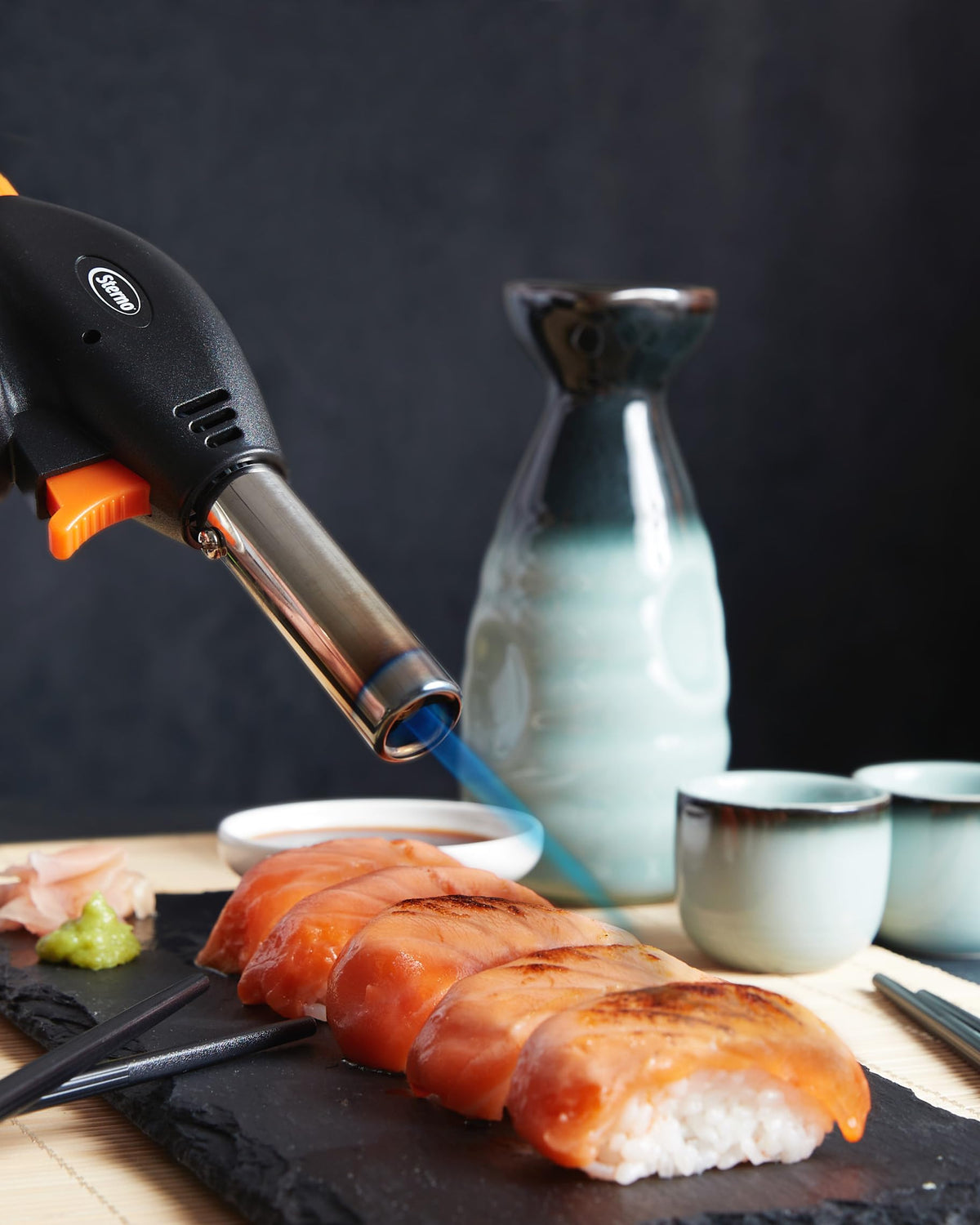 Sterno torch used in home or catering setups delivering reliable performance.