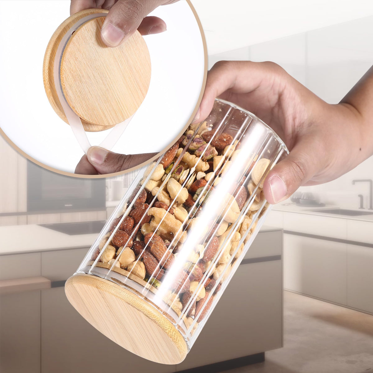 Steviieden coffee-bar canister declutters countertops with stylish storage.
