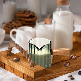 Steviieden glass measuring cup with ml cues for recipes.