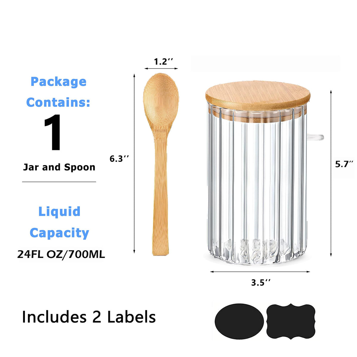 Steviieden bamboo spoon with extended handle for easy scooping.