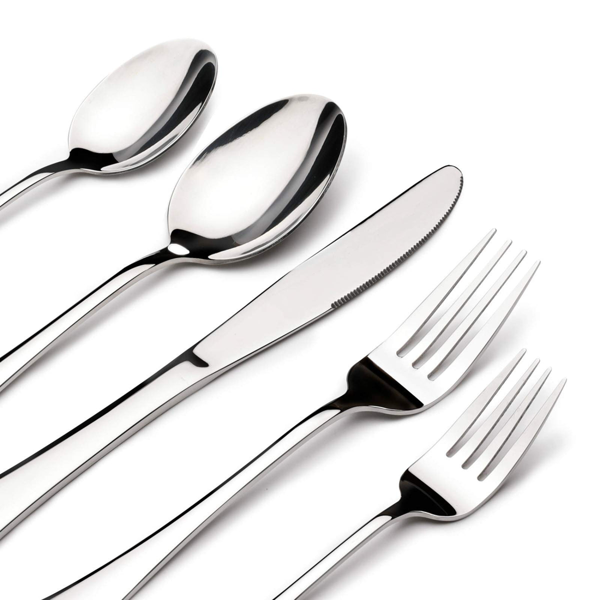 STILLOYE 40-piece silverware set dinner knives for daily meals with a sleek, durable finish.
