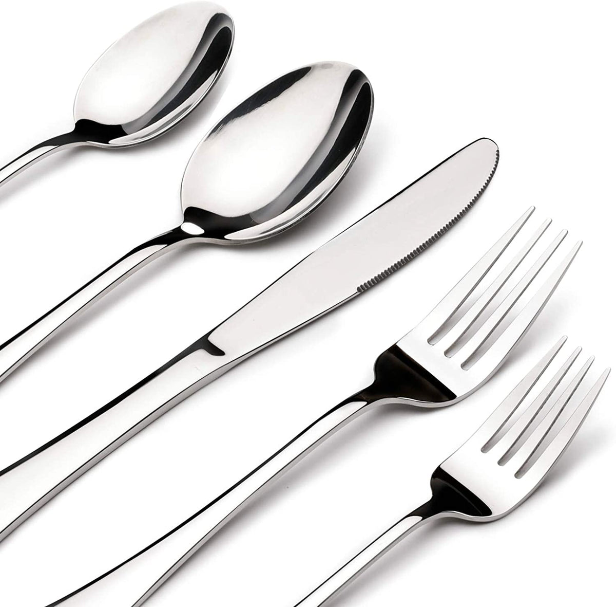 Stilloye 60-piece silverware set dinner knives with polished finish for daily dining
