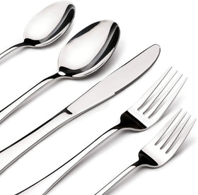 Stilloye 60-piece silverware set dinner knives with polished finish for daily dining