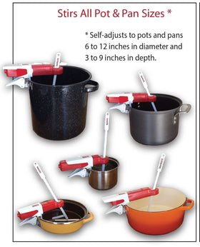 STIRMATE thermometer kit attachment enables precise monitoring of temperature.