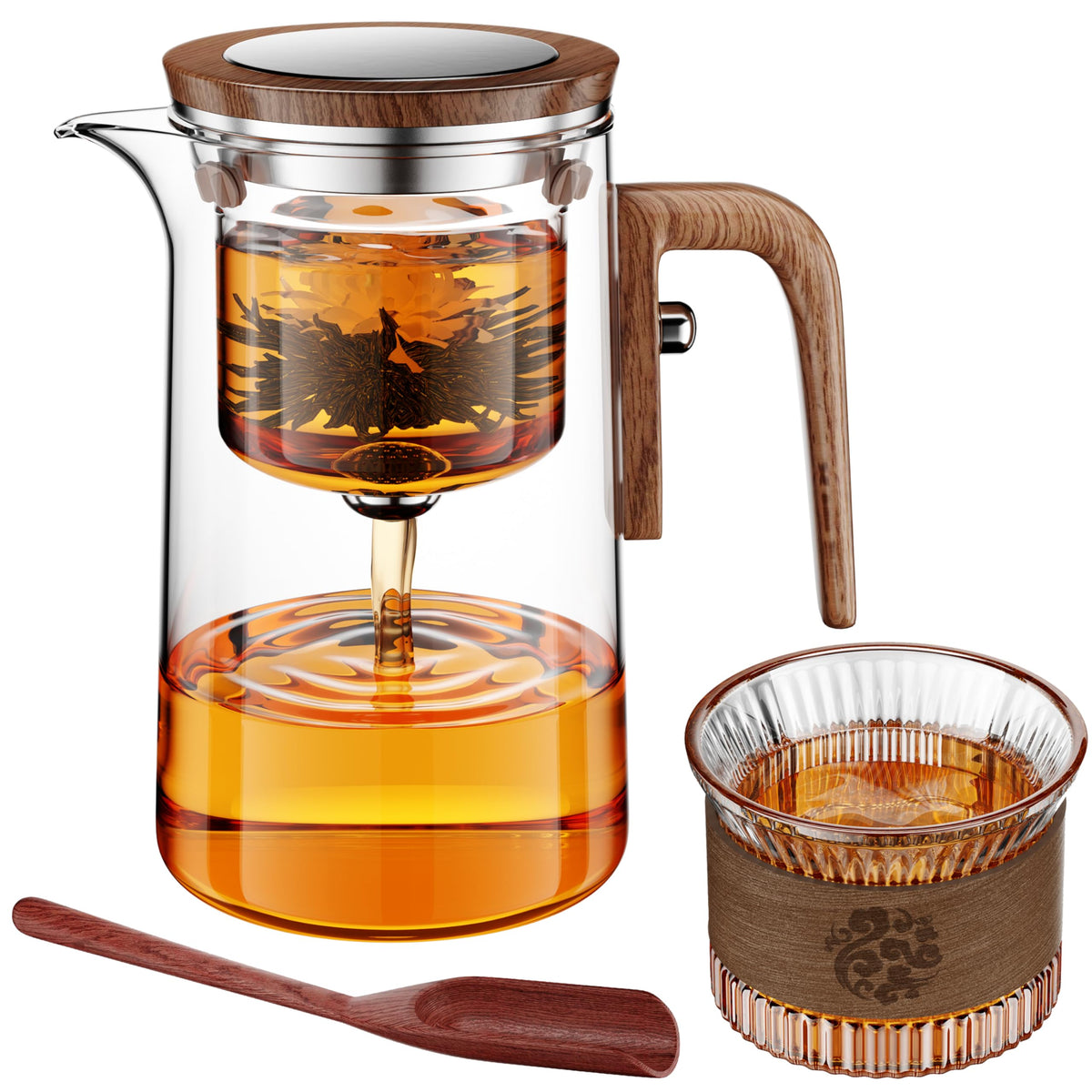 STNTUS INNOVATIONS Enchanti Tea Pot shows the brew color as it steeps.