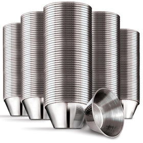 Stock Your Home 1.5 oz condiment cups stacked for space-saving service.