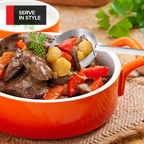 Stock Your Home 13-inch serving spoons for extended reach and serving.