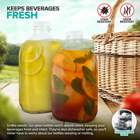 Stock Your Home 2-pack glass bottles dishwasher-safe for simple cleanup.
