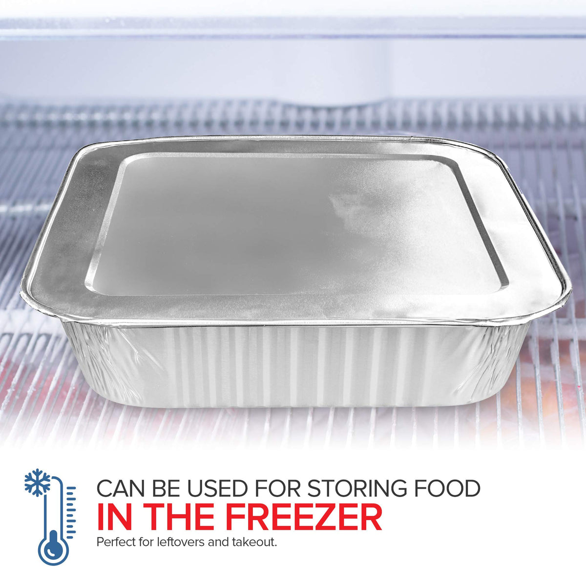Stock Your Home 50-pack square foil pans with lids ideal for catering and takeout.