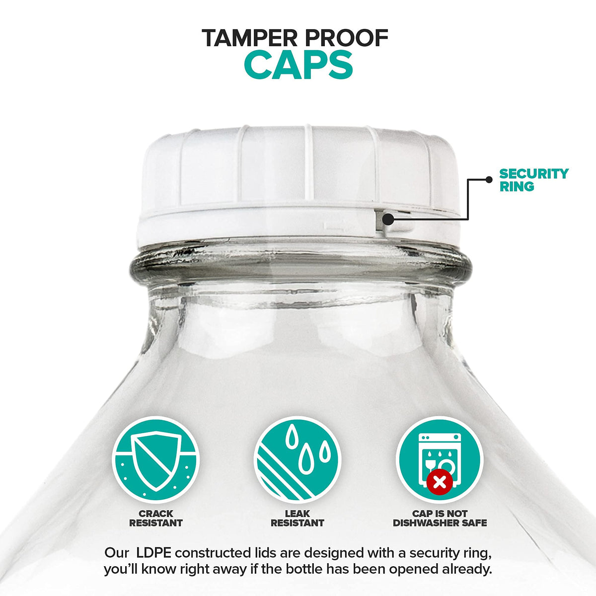 Stock Your Home 64oz glass jug transparent on a shelf for easy content visibility.