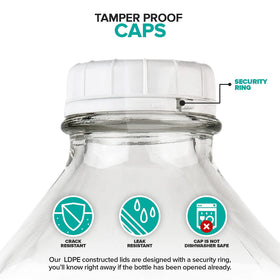 Stock Your Home 64oz glass jug transparent on a shelf for easy content visibility.