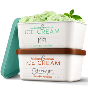 Stock Your Home 64oz ice cream containers with airtight lids for freshness.