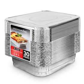 Stock Your Home 9x13 disposable aluminum pans with lids for easy transport