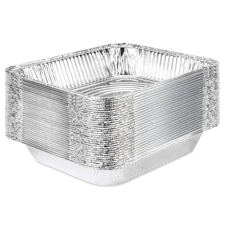 Stock Your Home 9x13 aluminum pans stacked for easy prep and quick cleanup