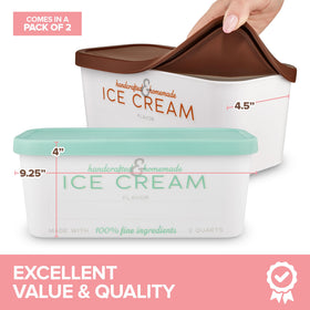 Airtight silicone lids seal Stock Your Home containers to prevent freezer burn.