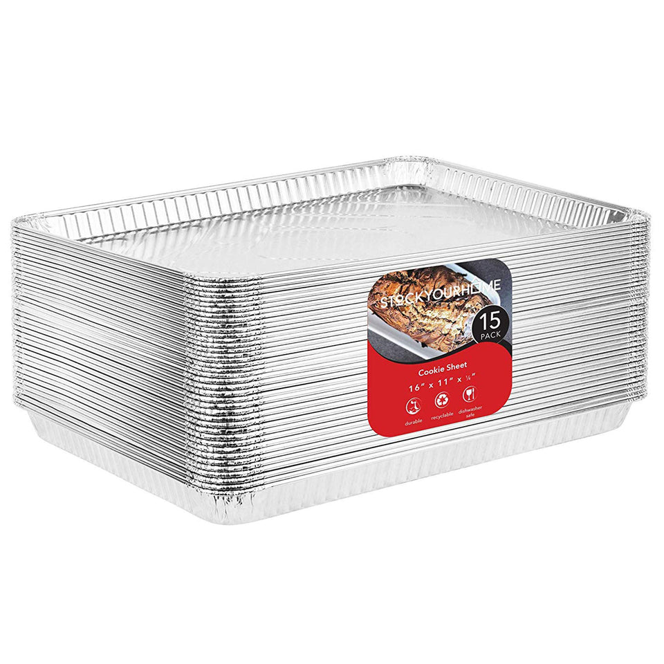 Stock Your Home aluminum pans 15-pack ideal for baking and transport
