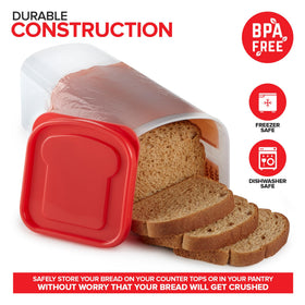 Stock Your Home compact bread container stores upright in pantry.