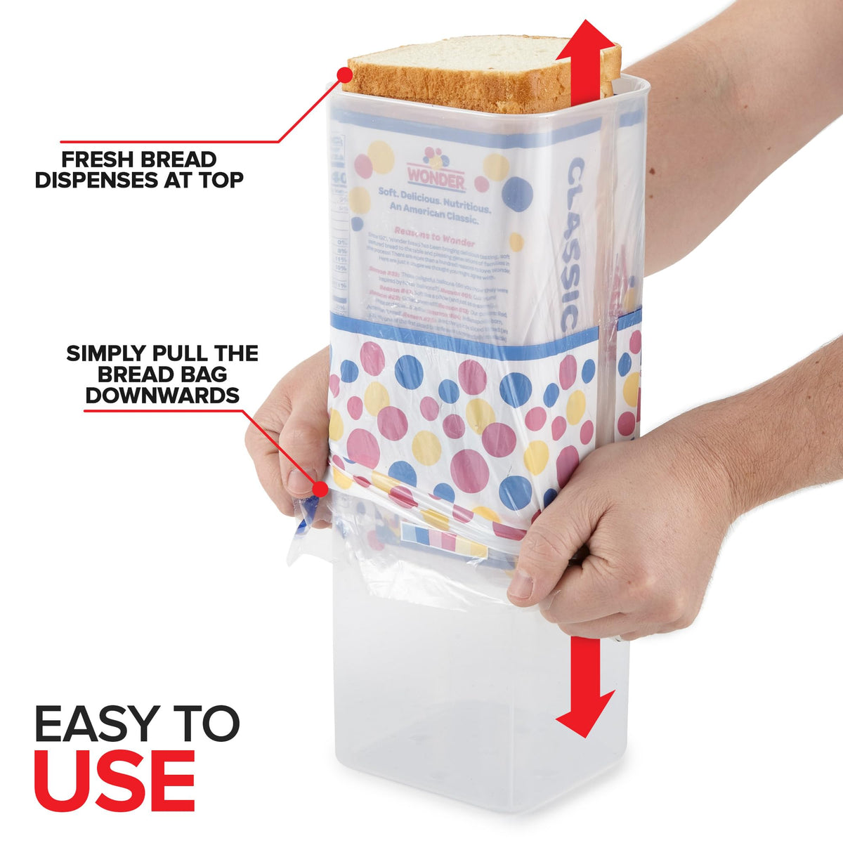 Stock Your Home bread keeper stackable design saves pantry space.