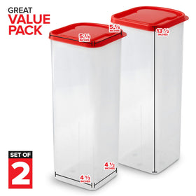 Stock Your Home bread keeper with airtight red lids keeps slices neat.
