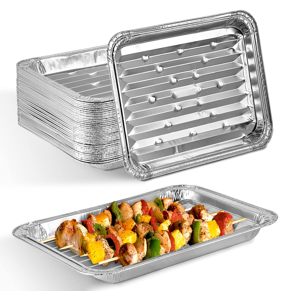 Stock Your Home broiler pan 13x9 with ribbed bottom for grill-like browning.