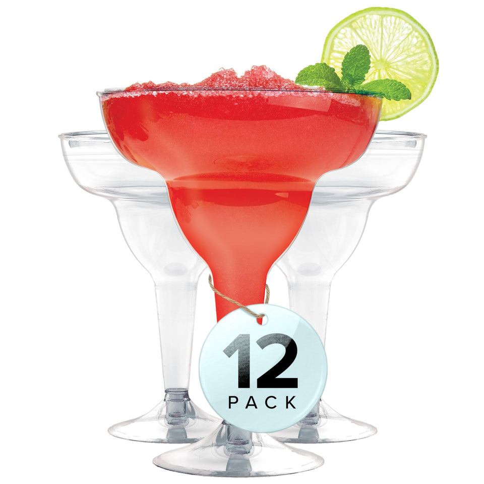 Stock Your Home clear margarita glasses, 12 oz, ideal for Cinco de Mayo cocktails and festive gatherings.