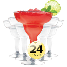 Stock Your Home clear plastic margarita glasses 24-pack for party setup